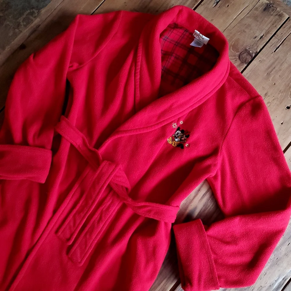 Disney Mickey Red Fleece Robe Junior Size Large